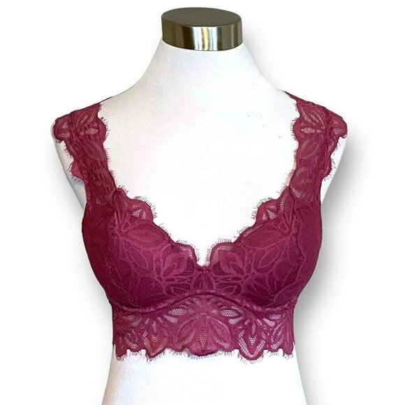 Victorias Secret XS Bralette Plum Lace Date Night Push Up Underwire Bra Padded - Picture 1 of 8